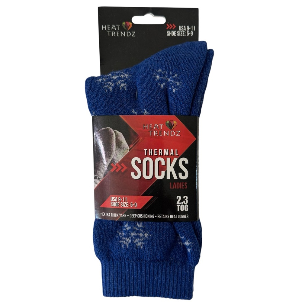 Heat Trendz Blue Thermal Socks TOG 2.3 Women Shoe Size 5-9 Extra  Thick Yarn NEW